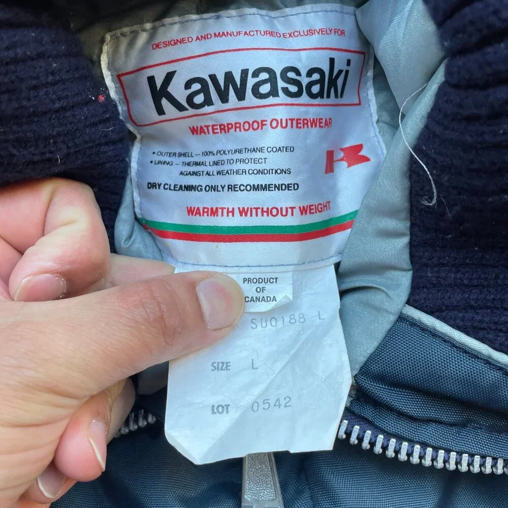 Rare Vintage 1970's Kawasaki Shop Jacket Racing Coat Men's Size Large - Picture 3 of 9